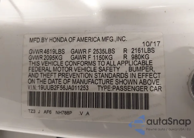 19UUB2F56JA011253: 43505328