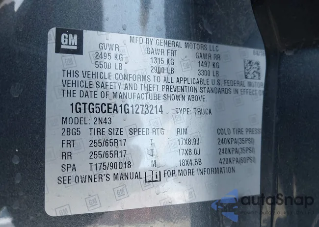 1GTG5CEA1G1273214: 43505375