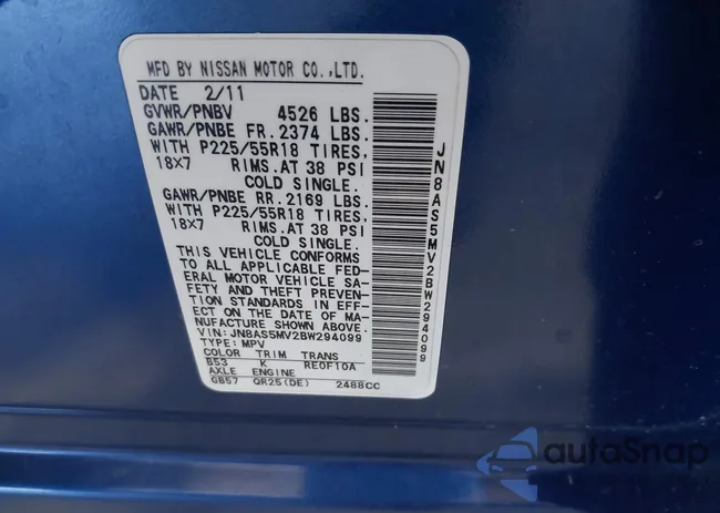 JN8AS5MV2BW294099: 43506557