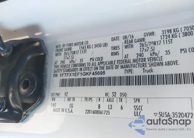 1FTFX1EF1GKF45695: 43506644