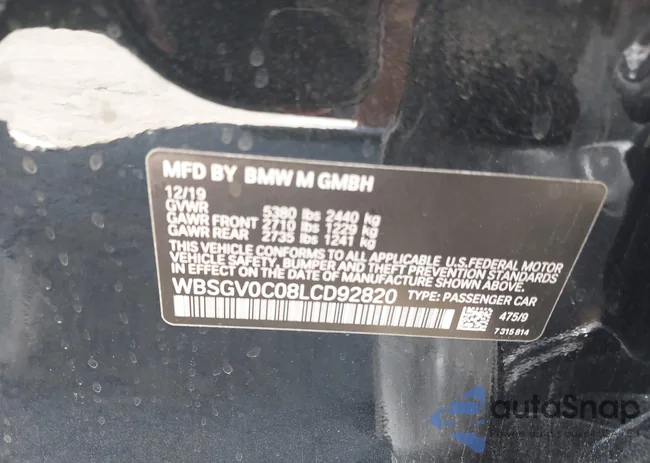 WBSGV0C08LCD92820: 43506682