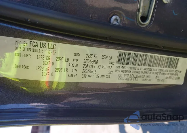 1C4PJLCX2JD524752: 43506686