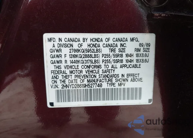 2HNYD28619H527740: 43506786