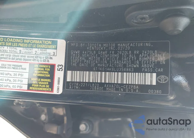 4T1K61AK6LU356863: 43506798