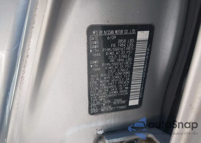 JN8AZ28R59T114729: 43506948