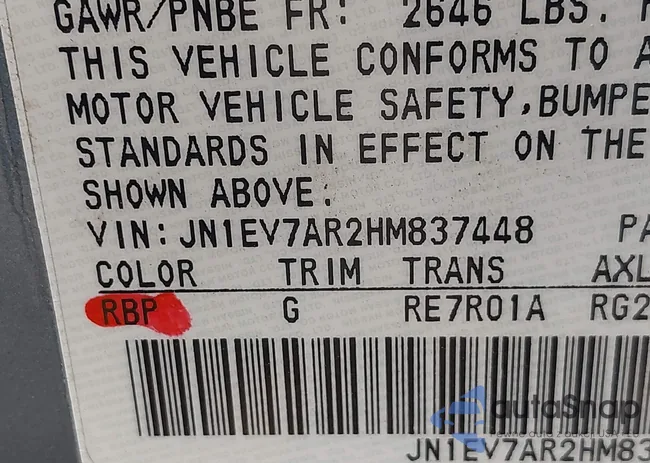 JN1EV7AR2HM837448: 43506087