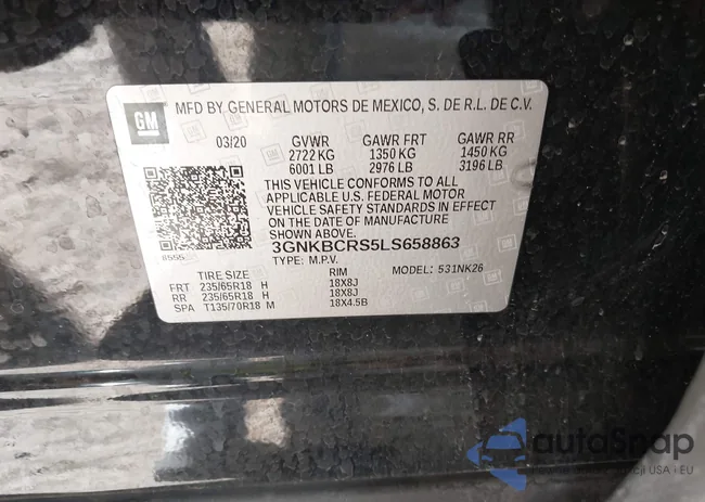 3GNKBCRS5LS658863: 43506135