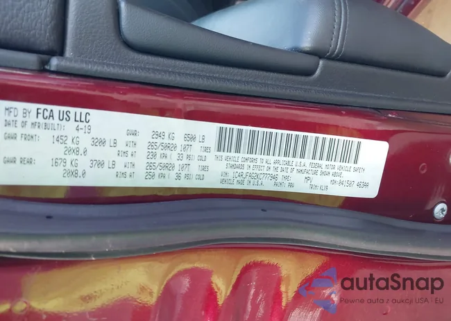 1C4RJFAG2KC777946: 43506175