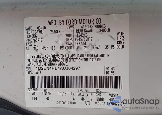 4M2EN4HE4AUJ04297: 43506181