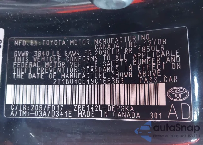 2T1BU40E49C168369: 43506281