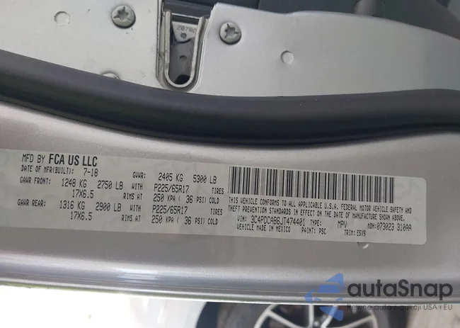 3C4PDCAB6JT474401: 43506346