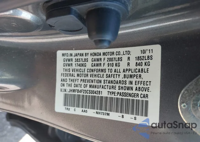 JHMFB4F23CS004281: 43507438