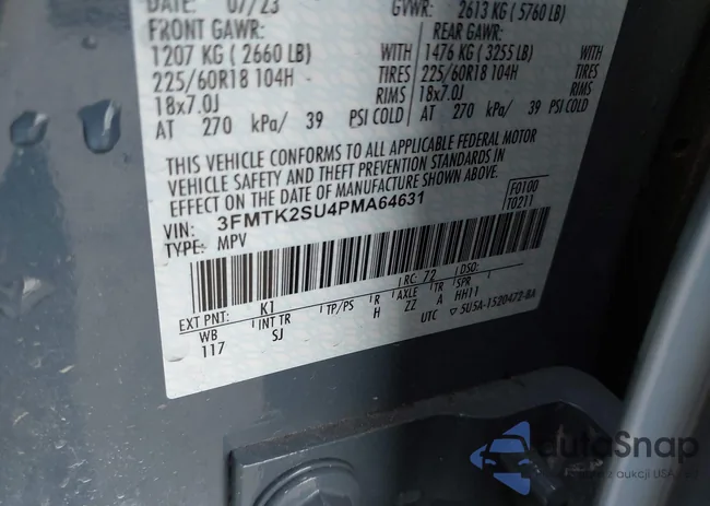 3FMTK2SU4PMA64631: 43507474