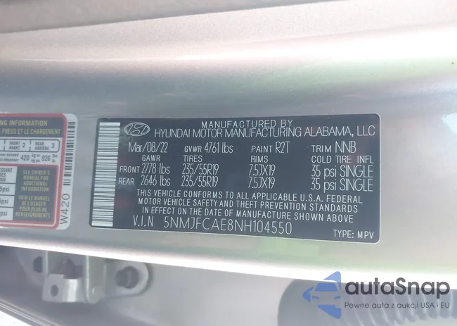 5NMJFCAE8NH104550: 43507498