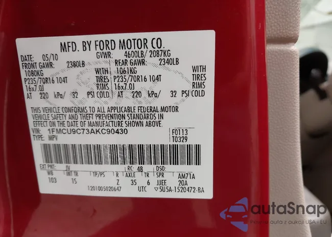 1FMCU9C73AKC90430: 43507512