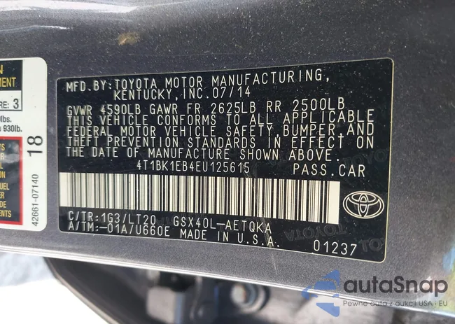 4T1BK1EB4EU125615: 43507741