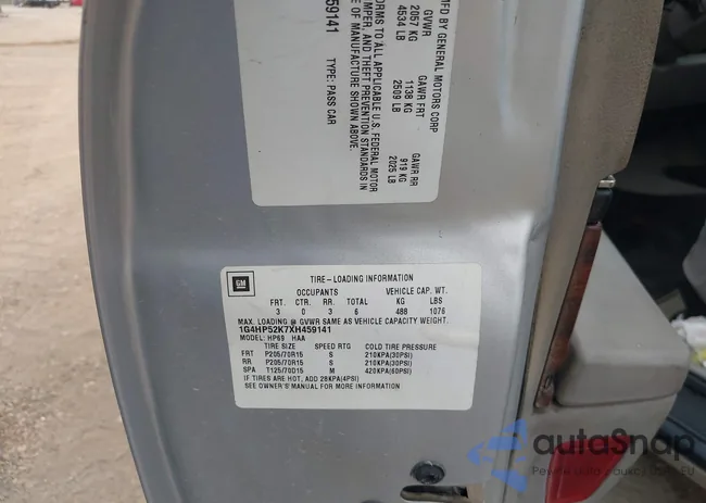 1G4HP52K7XH459141: 43507783