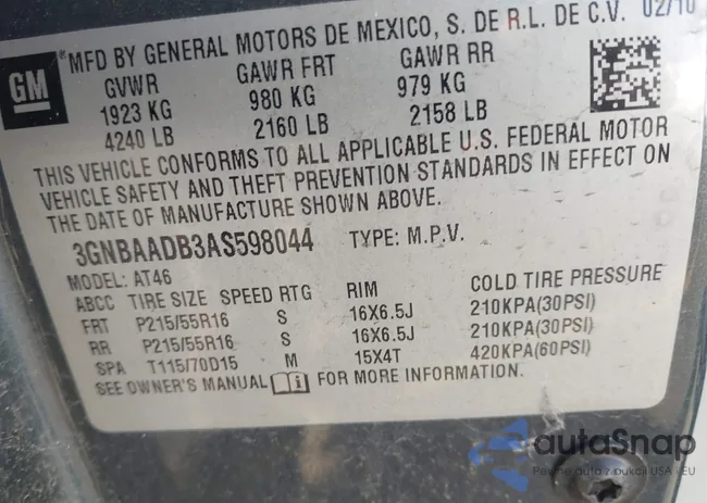 3GNBAADB3AS598044: 43507829