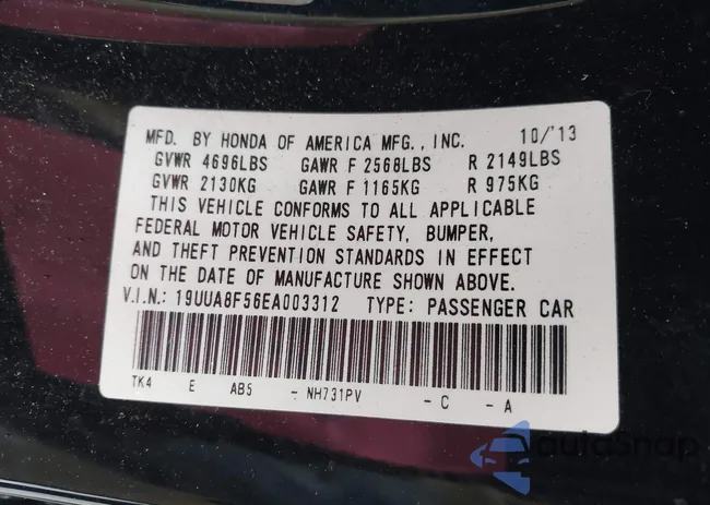 19UUA8F56EA003312: 43507860