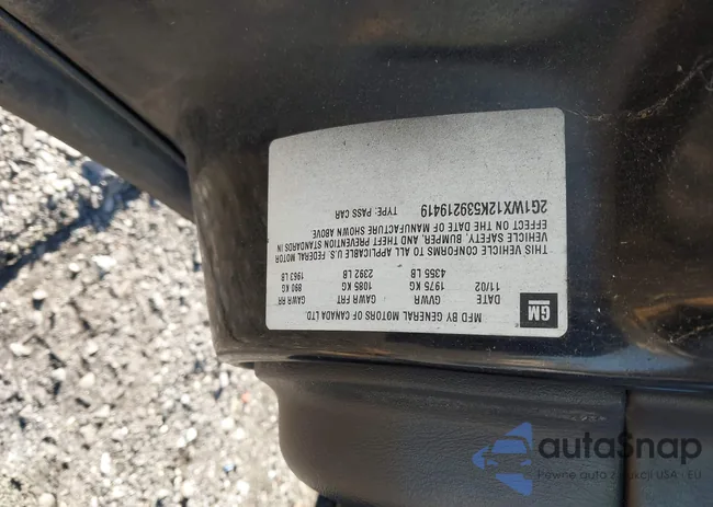 2G1WX12K539219419: 43507869