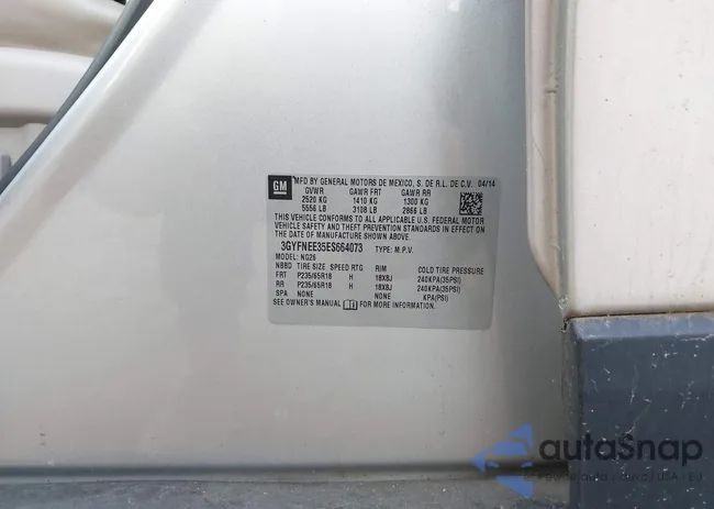 3GYFNEE35ES664073: 43507076