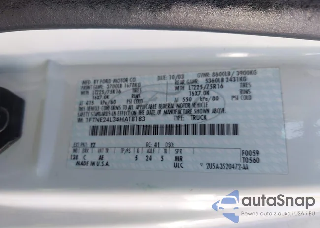 1FTNE24L34HA18183: 43507164