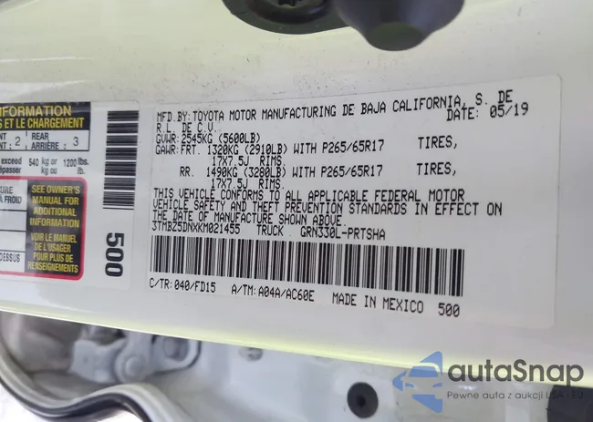 3TMBZ5DNXKM021455: 43508624