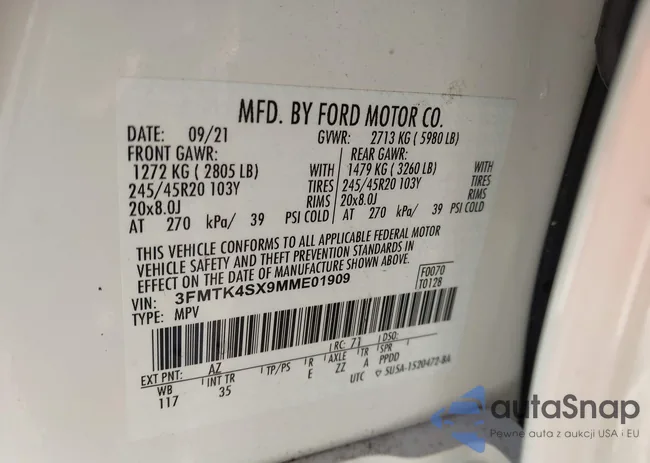 3FMTK4SX9MME01909: 43508630