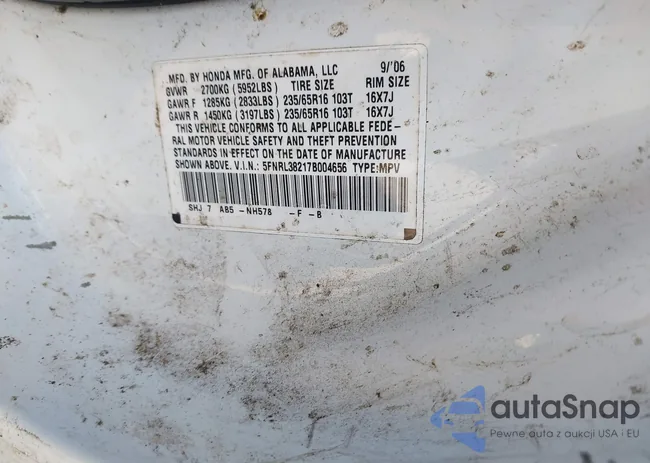 5FNRL38217B004656: 43508644