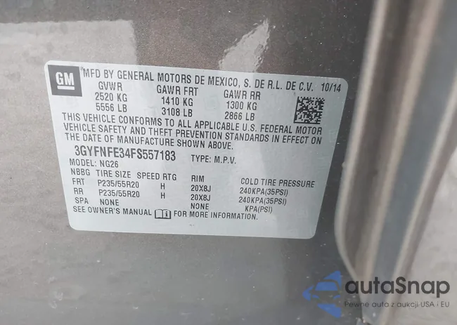 3GYFNFE34FS557183: 43508765