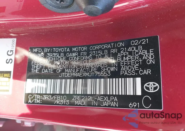 JTDEPMAEXMJ175553: 43508778