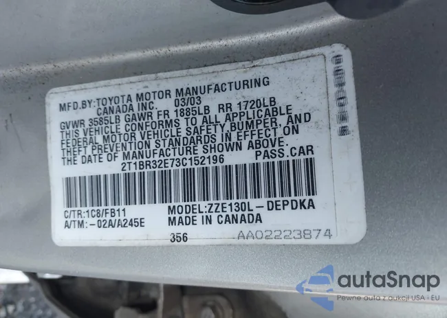 2T1BR32E73C152196: 43508869