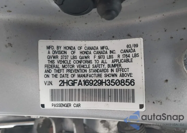 2HGFA16929H350856: 43508889