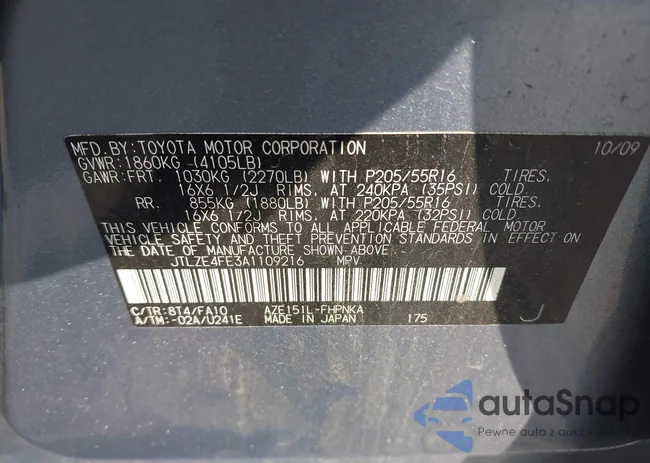 JTLZE4FE3A1109216: 43508899