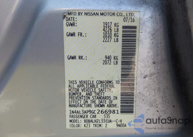 1N4AL3AP9GC266981: 43508946