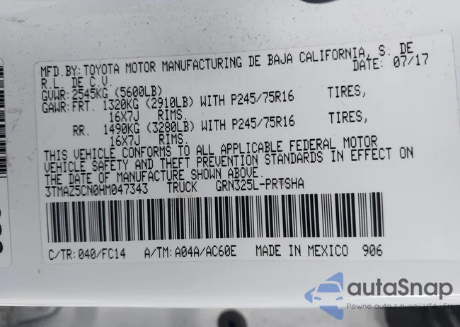 3TMAZ5CN0HM047343: 43508965