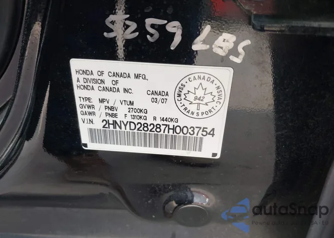 2HNYD28287H003754: 43509004