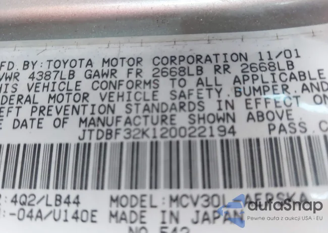 JTDBF32K120022194: 43509031