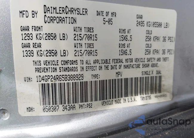 1D4GP24R65B388929: 43509037