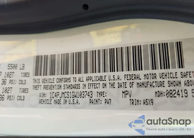 1C4PJMCS1GW103743: 43508157