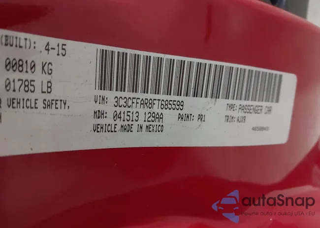 3C3CFFAR8FT685599: 43508178