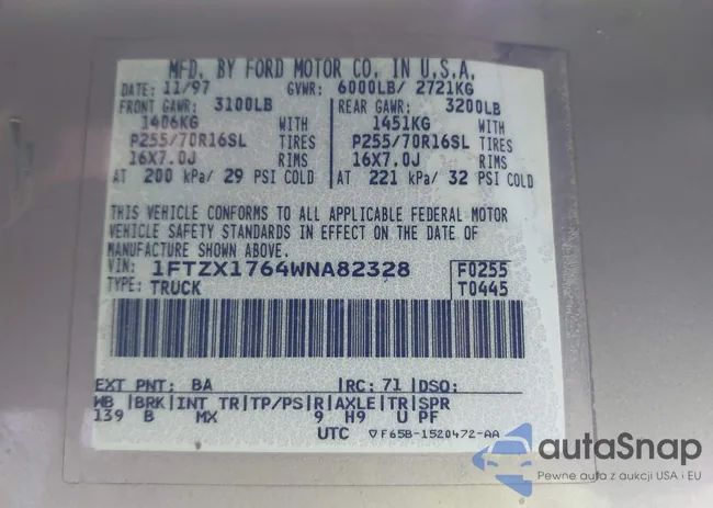 1FTZX1764WNA82328: 43508272