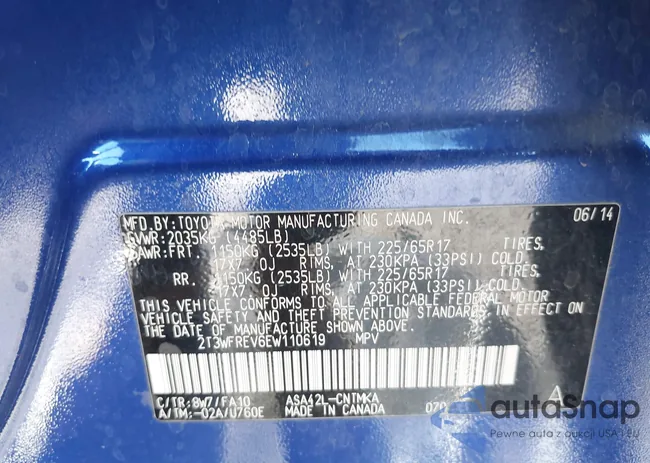 2T3WFREV6EW110619: 43508426