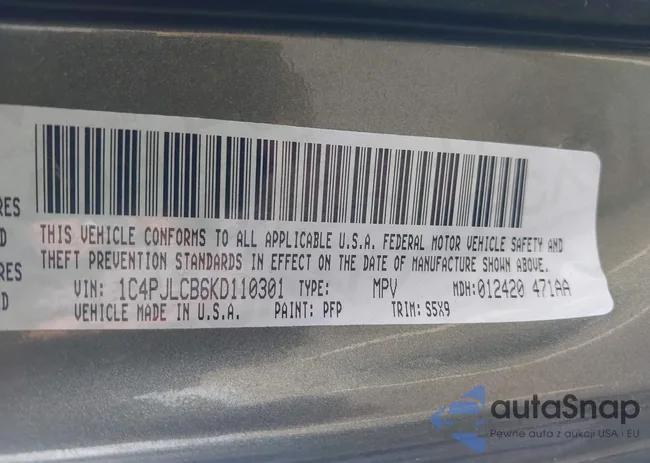 1C4PJLCB6KD110301: 43508428