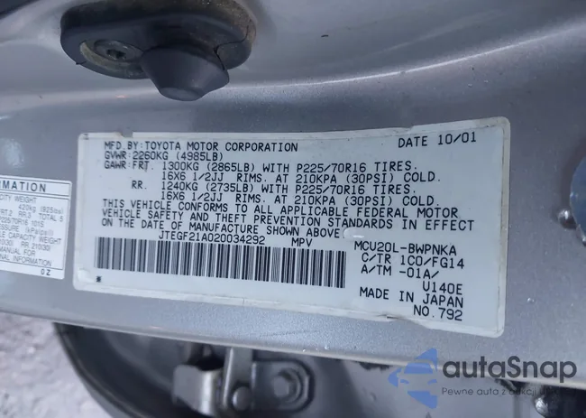 JTEGF21A020034292: 43509432