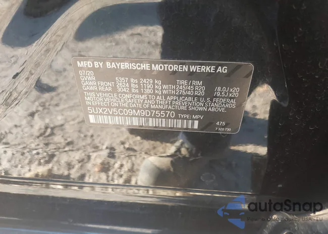 5UX2V5C09M9D75570: 43509450