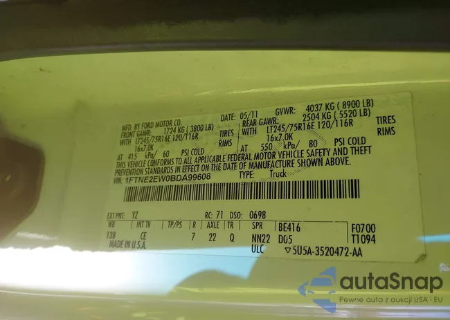 1FTNE2EW0BDA99608: 43509475