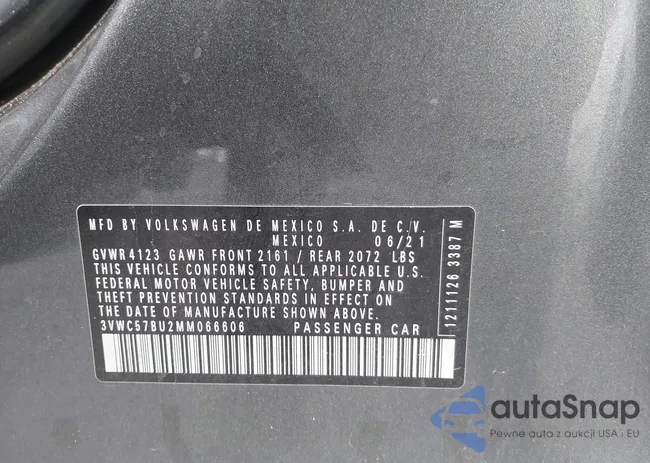 3VWC57BU2MM066606: 43509607