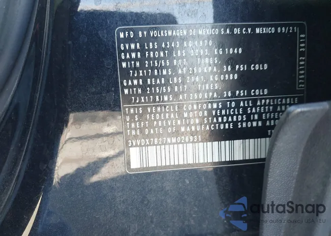 3VVDX7B27NM026931: 43509671