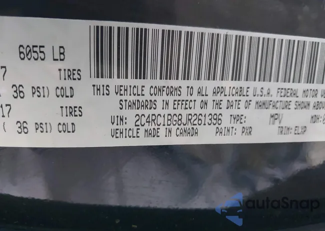 2C4RC1BG8JR261396: 43509726